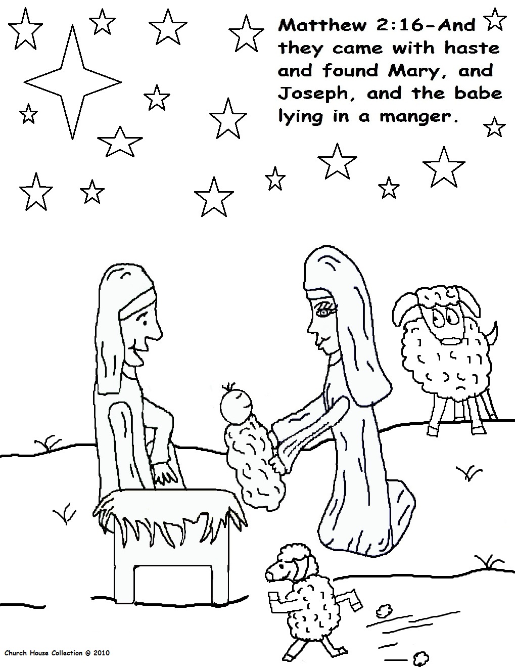 Free Christmas "The Birth Of Jesus" Coloring Pages For Kids by Church House Collection